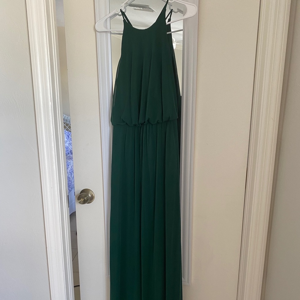 David’s Bridal FLOUNCED CRINKLE CHIFFON SHEATH